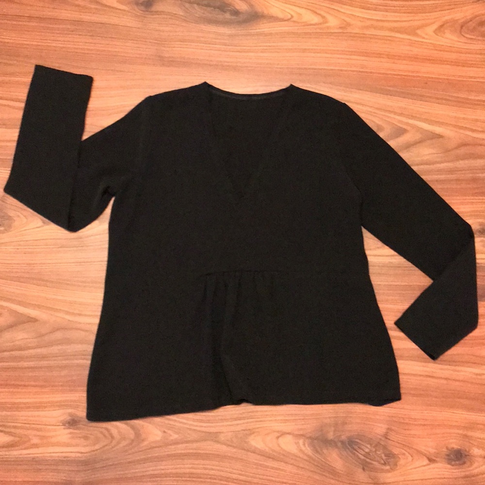 Black V neck blouse
